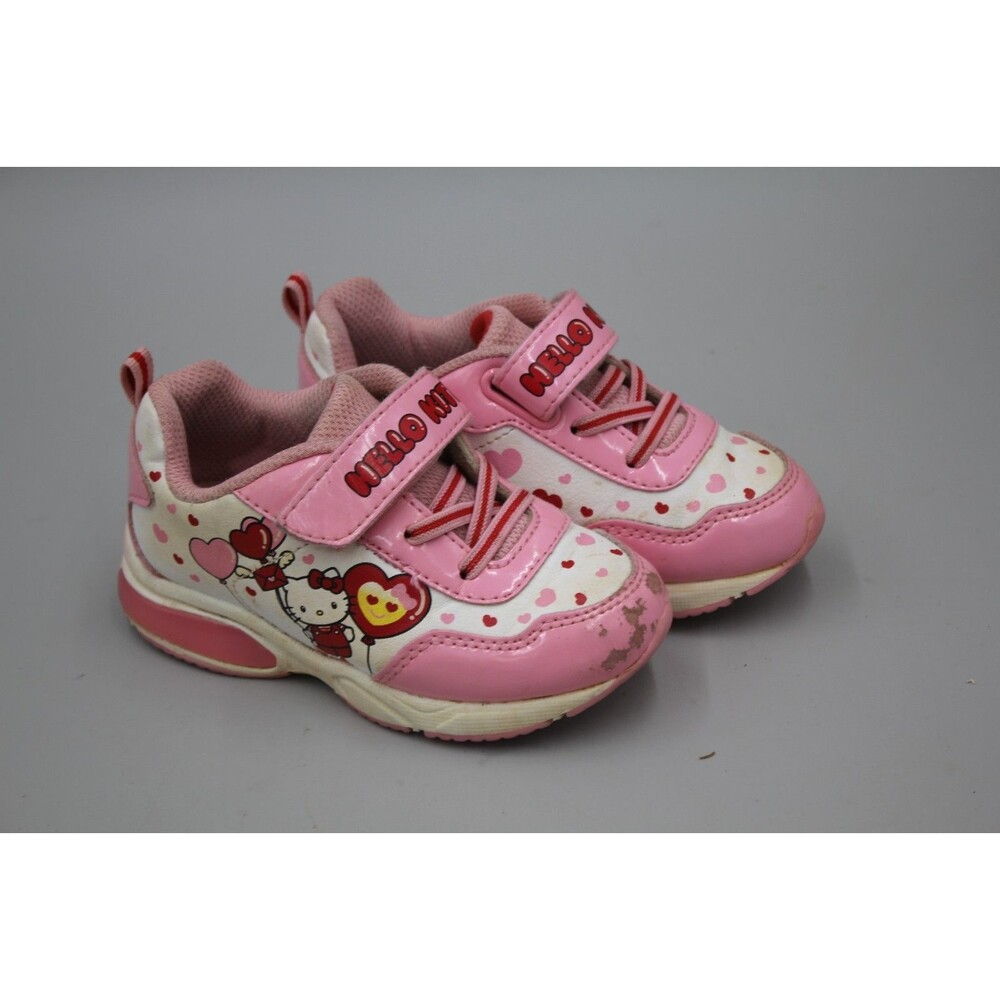 Hello Kitty Toddler Girls Light Up Pink/White Sneakers Shoes Size 9 Sanrio Kids